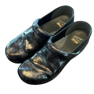 Dansko XP 2.0 Pewter Marble Patent Nurse Clogs Shoes Women's Size 42 US 11.5-12